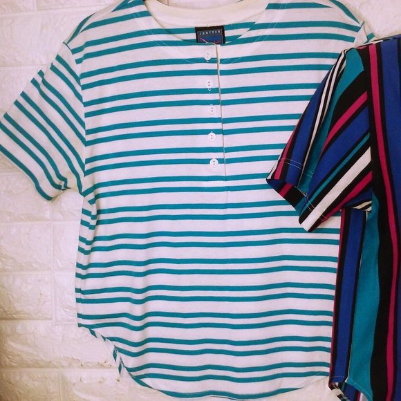 Bulk Lot(3) Vintage 80s Tops Jantzen Classics Lady-M(10) Striped Crew Polo SSL - Picture 6 of 9